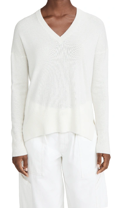 Shop Theory Cashmere Karenia V Neck Pullover In Ivory