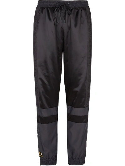 Shop Fendi Panelled Track Pants In Black