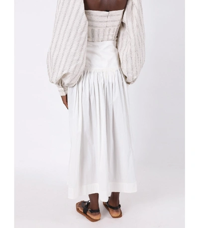 Shop Co White Ruched Midi Skirt