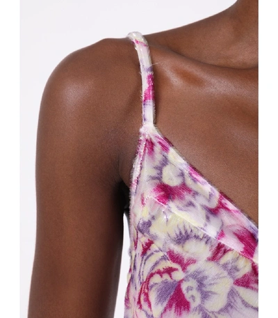 Shop Paco Rabanne Multicolored Pink Floral Print Tank Top
