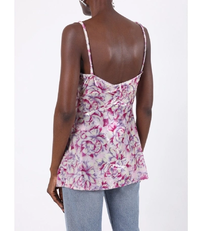 Shop Paco Rabanne Multicolored Pink Floral Print Tank Top