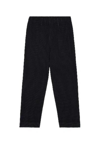 Shop Issey Miyake Straight Leg Trousers In Navy
