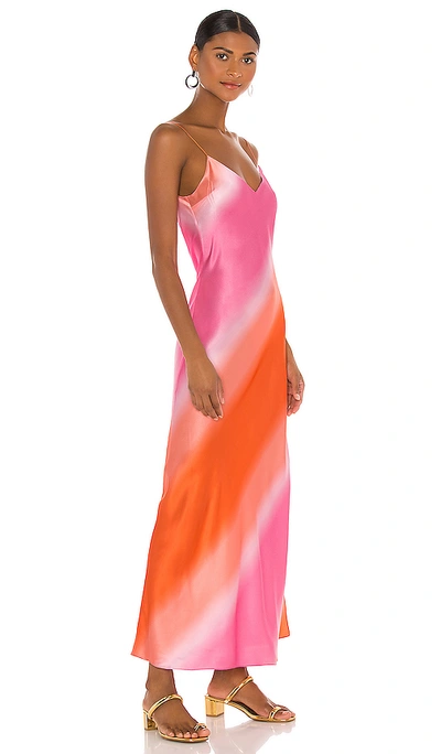 Shop Dannijo Long Slip Dress In Pink & Orange Ombre