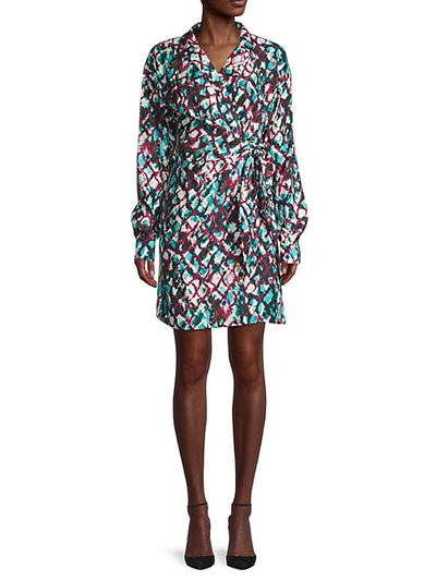 Saloni Mari Printed Short Wrap Dress In Multi
