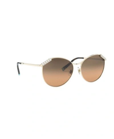 Shop Tiffany & Co Sunglasses, 0tf3073b In Pale Gold