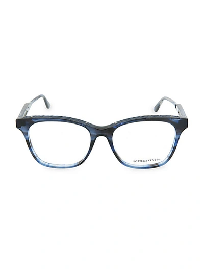 Shop Bottega Veneta Women's 51mm Square Optical Glasses In Blue