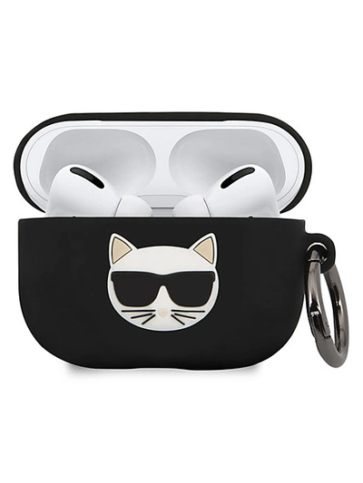 Shop Karl Lagerfeld Choupette Airpods Pro Case In Black