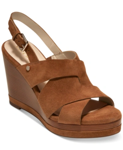 Shop Cole Haan Women's Laci Platform Wedge Sandals In Brown