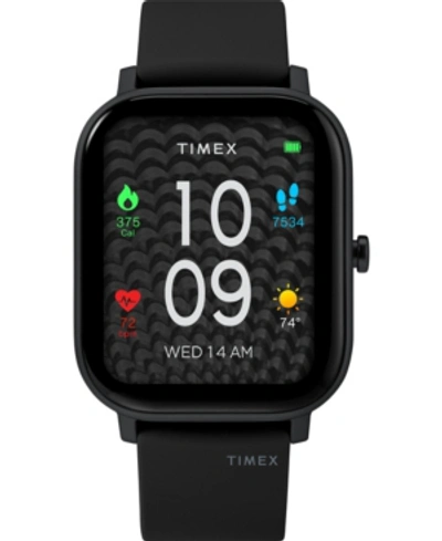 Shop Timex Unisex Metropolitan S Black Silicone Strap Amoled Touchscreen Smart Watch With Gps Heart Rate 36mm