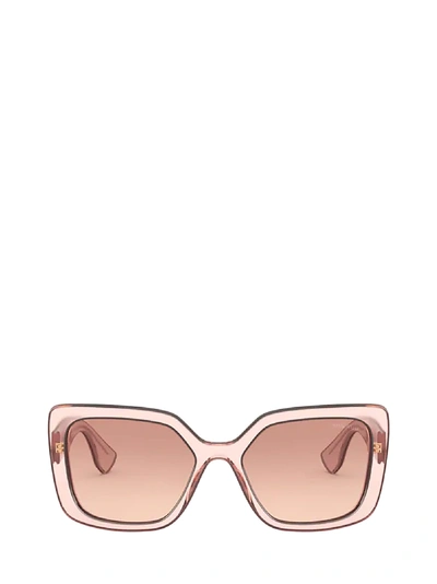 Shop Miu Miu Mu 09vs Pink Transparent Sunglasses In 01i0a5