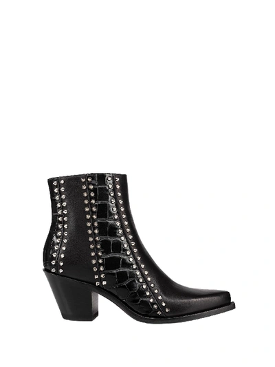 Shop Christian Louboutin With My Guitar Boots In Black Silver