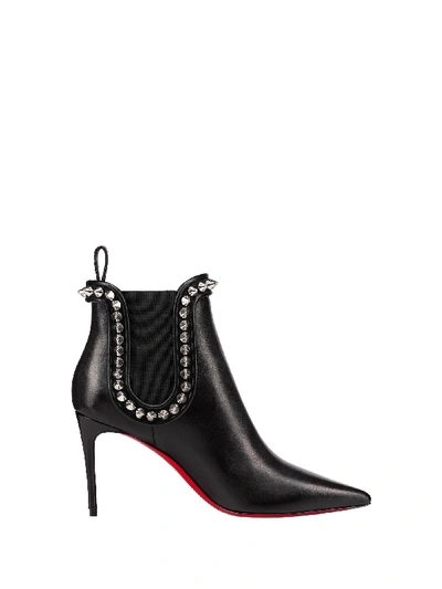Shop Christian Louboutin Capaboot Boots In Black Silver
