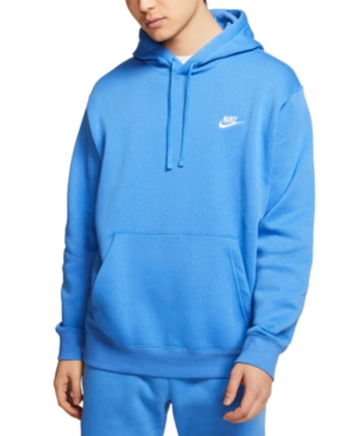 Shop Nike Men's Sportswear Club Fleece Pullover Hoodie In Pacific Blue