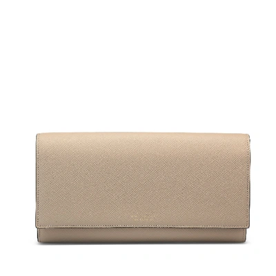 Shop Smythson Panama Marshall Travel Wallet In Sandstone