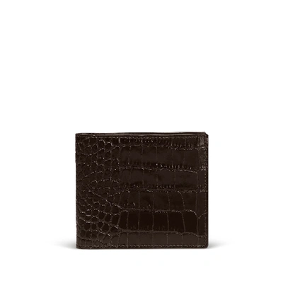 Shop Smythson 6 Card Slot Wallet In Mara In Brown