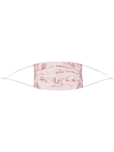 Shop Slip Pintucked Face Mask In Pink