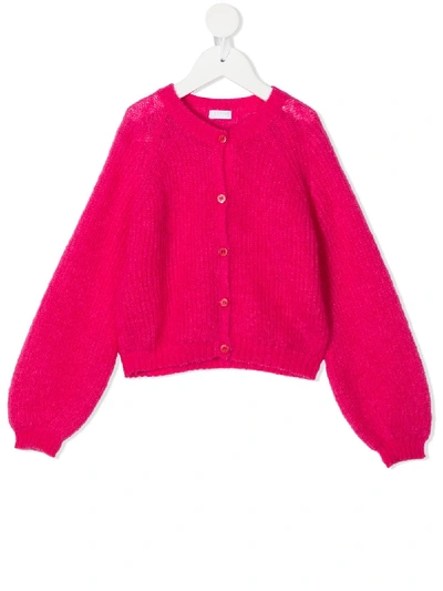 Shop Il Gufo Raglan-sleeve Cardigan In Pink