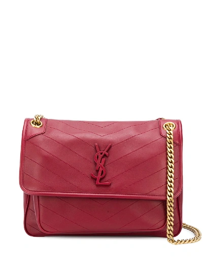 Shop Saint Laurent Niki Shoulder Bag In Red