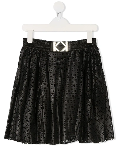 Shop Karl Lagerfeld Teen Logo Buckle Shift Skirt In Black