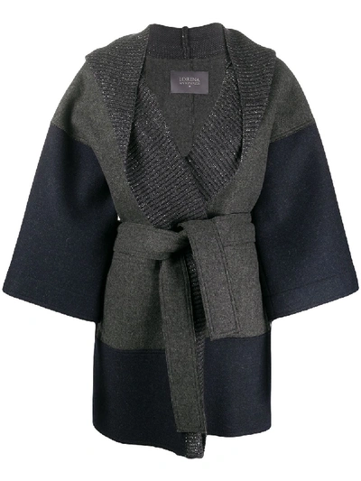 Shop Lorena Antoniazzi Oversize Belted Wool Coat In Blue