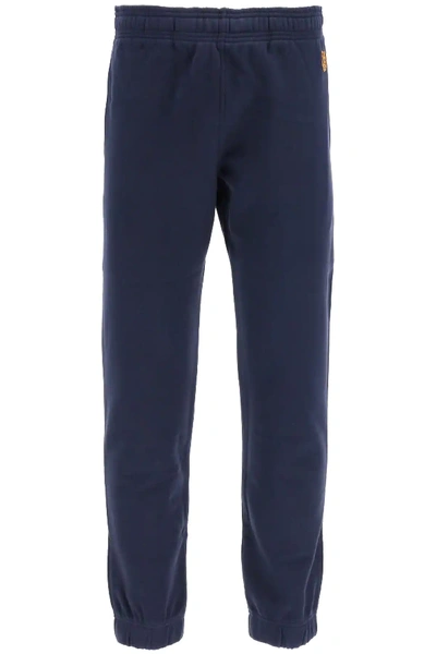 Shop Kenzo Jogger Pants Tiger Patch In Blue
