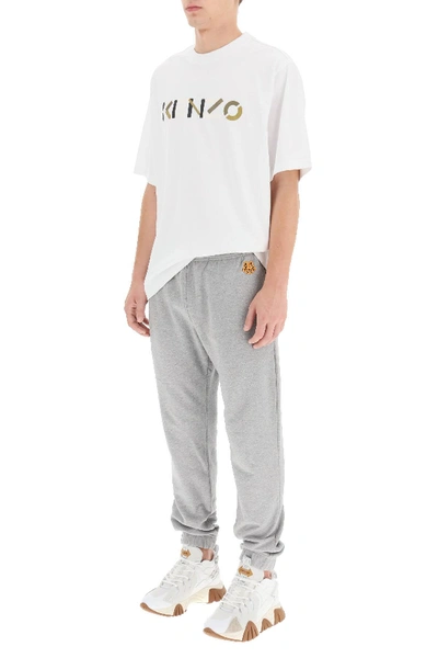 Shop Kenzo Jogger Pants Tiger Patch In Grey