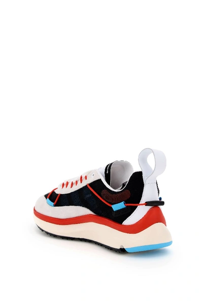 Shop Y-3 Shiku Run Sneakers In White,red,light Blue