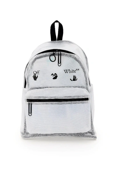 Shop Off-white Pvc Backpack With Logo In White,black