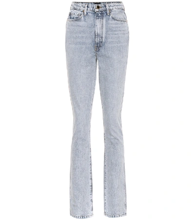 Shop Khaite Daria High-rise Bootcut Jeans In Blue