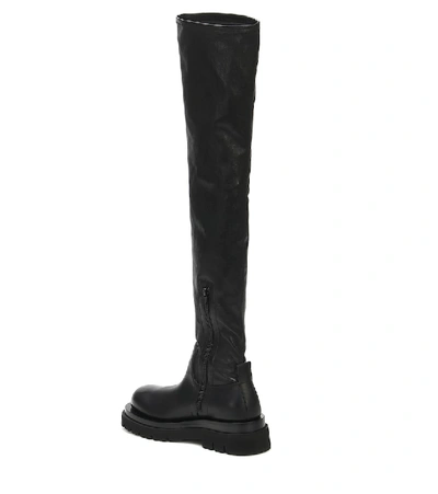 Shop Bottega Veneta Leather Over-the-knee Boots In Black