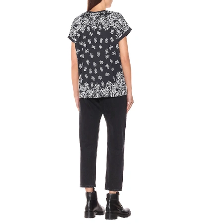 Shop Balmain Paisley Cotton T-shirt In Black