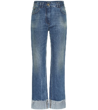 Shop Balmain High-rise Straight Jeans In Blue