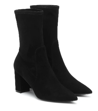 Shop Stuart Weitzman Landry 75 Suede Ankle Boots In Black