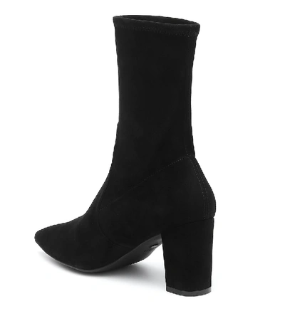 Shop Stuart Weitzman Landry 75 Suede Ankle Boots In Black