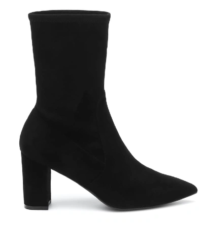 Shop Stuart Weitzman Landry 75 Suede Ankle Boots In Black