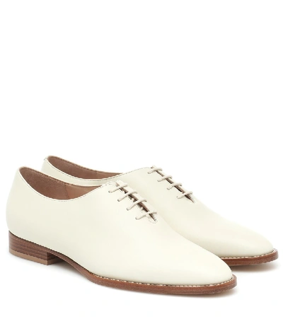 Shop Gabriela Hearst Collins Leather Derby Shoes In White