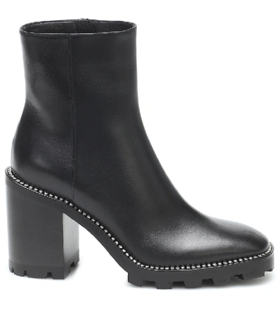 Shop Jimmy Choo Mava 85 Embellished Leather Ankle Boots In Black
