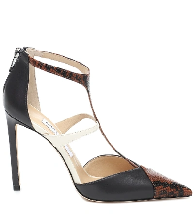 Shop Jimmy Choo Saoni 100 Snake-print Leather Pumps In Multicoloured