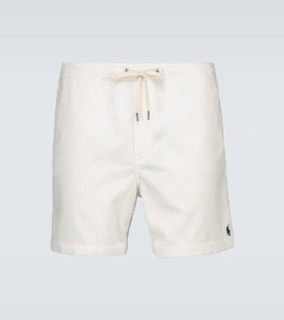 Shop Polo Ralph Lauren Corduroy Drawstring Shorts In White