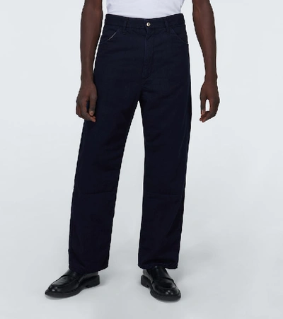 Shop Jil Sander Wide-leg Padded Jeans In Blue