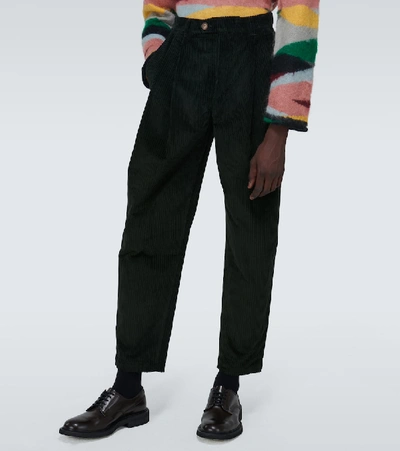 Shop King And Tuckfield Tapered Pleated Pants In Green