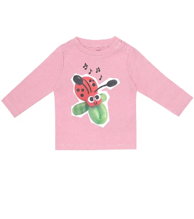 Shop Stella Mccartney Baby Printed Cotton T-shirt In Pink