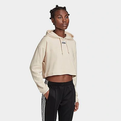 Shop Adidas Originals Adidas Women's Originals R.y.v. Cropped Hoodie In White