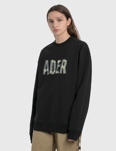 Shop Ader Error Tape Logo Sweatshirt In Black