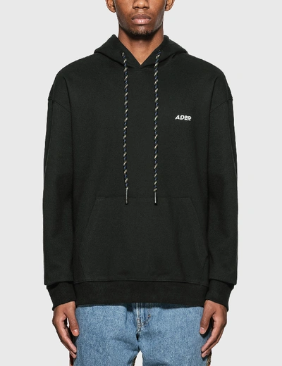 Shop Ader Error Embroidered Logo Hoodie In Black