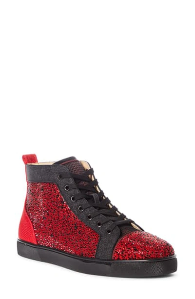 Shop Christian Louboutin Louis Orlato High Top Sneaker In Version Black