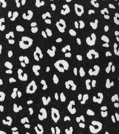 Miu Miu Printed Jersey Straight Pants In Black