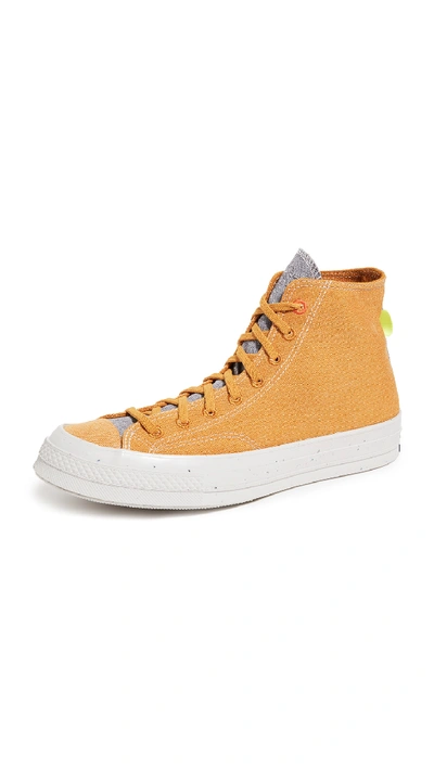 Shop Converse Chuck 70 Renew High Top Sneakers In Saffron Yellow/lemon Venom/whi