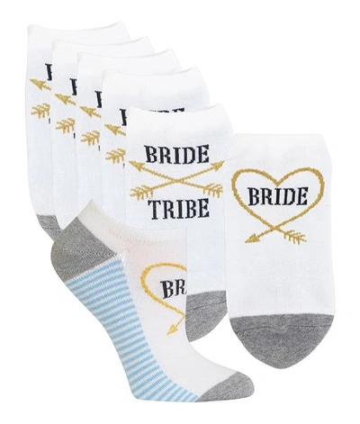 Shop Hot Sox Bride / Bride Tribe Socks 6-pack In White