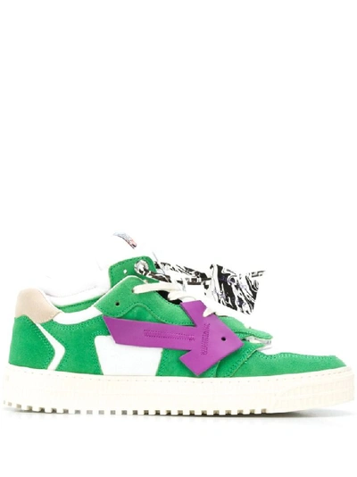 Shop Off-white Men's Green Leather Sneakers